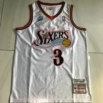 Maillot de Basket #3 Iverson 76ers 2001 all star game authentique Blanc